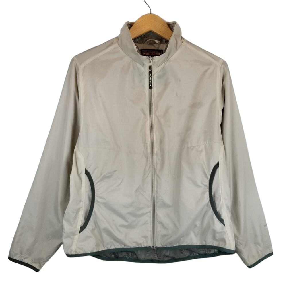 Woolrich Women's Light Gray Nylon Windbreaker Size L Large